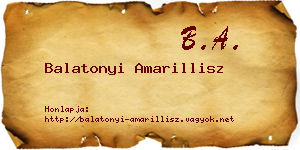 Balatonyi Amarillisz névjegykártya